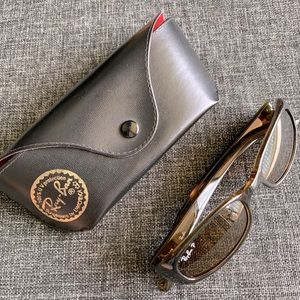 Ray-Ban Polarized Tortoise Shell Frame Sunglasses, Brown Lens